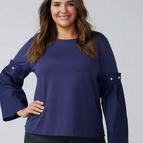 Lane Bryant Tops - Lane Bryant Pearl Detail Blouse